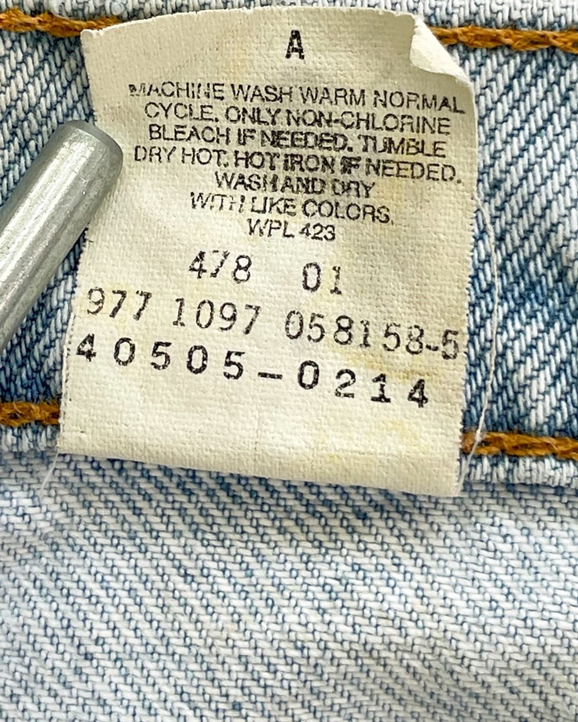 90s Levis 505 오렌지탭 라이트 인디고 상품이미지9