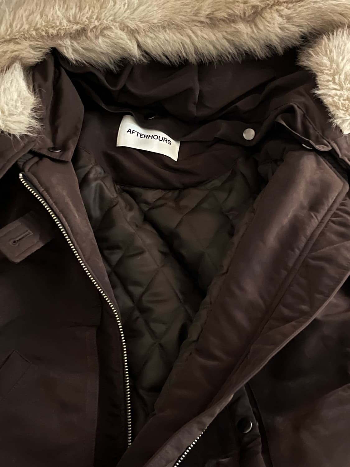 AFTERHOURS 퍼 후드 MA-1 봄버 자켓 브라운 상품이미지5