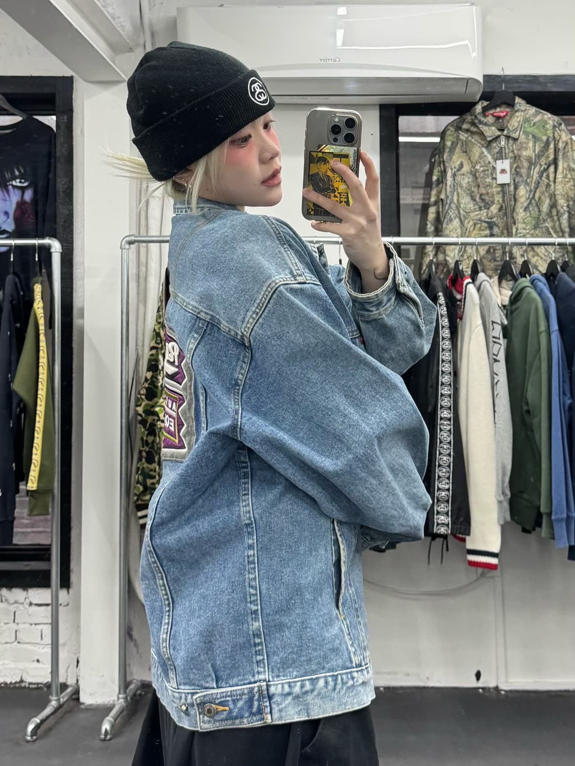 펠레펠레 오버핏 빅패치 데님자켓 상품이미지1