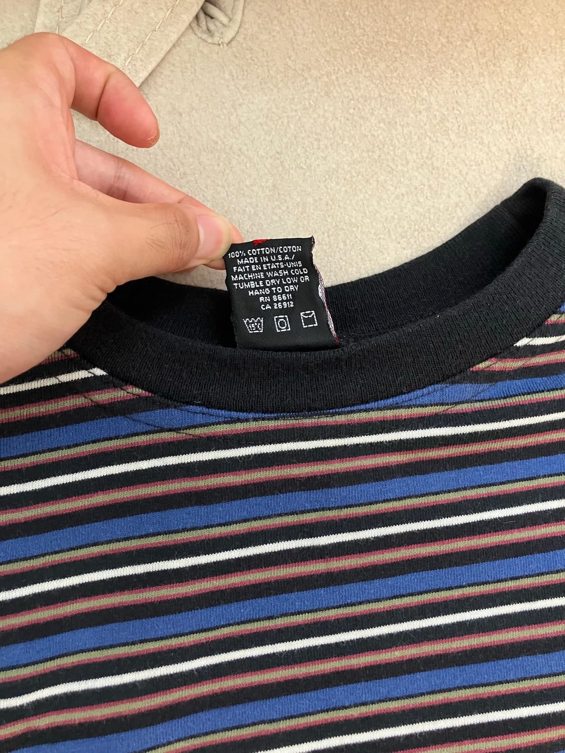 90s No fear stripe pocket T shirts 상품이미지5