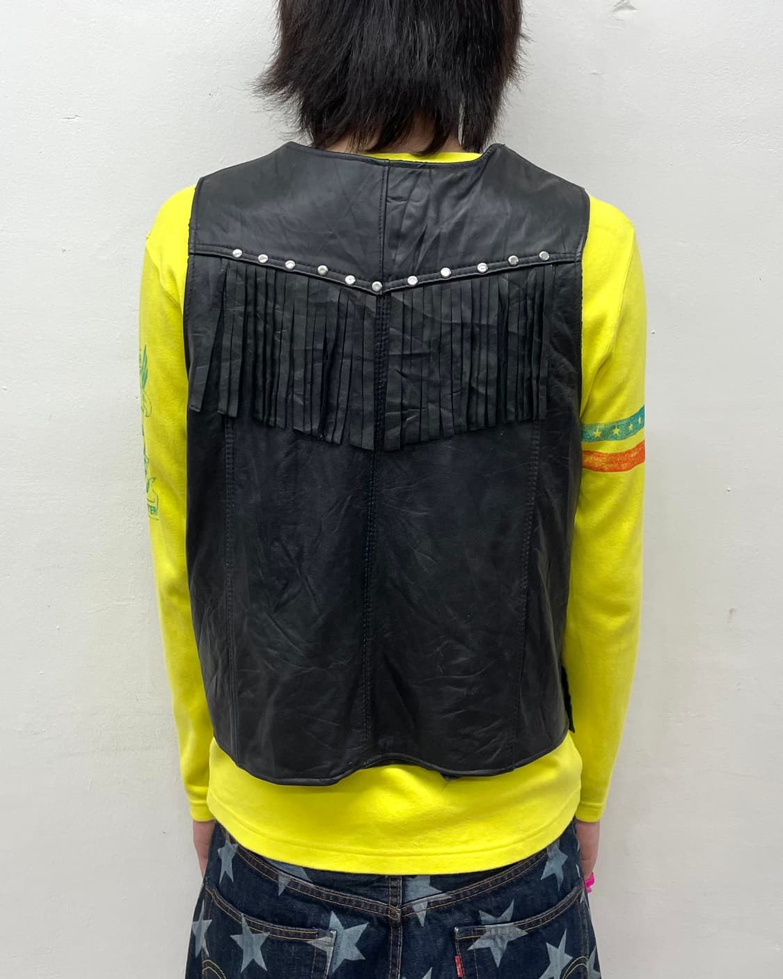 Western Fringe Stud Leather Vest  상품이미지4