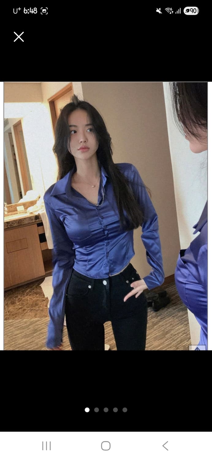 페일제이드 세틴 드레스 셔츠 satin dress shirts 상품이미지1