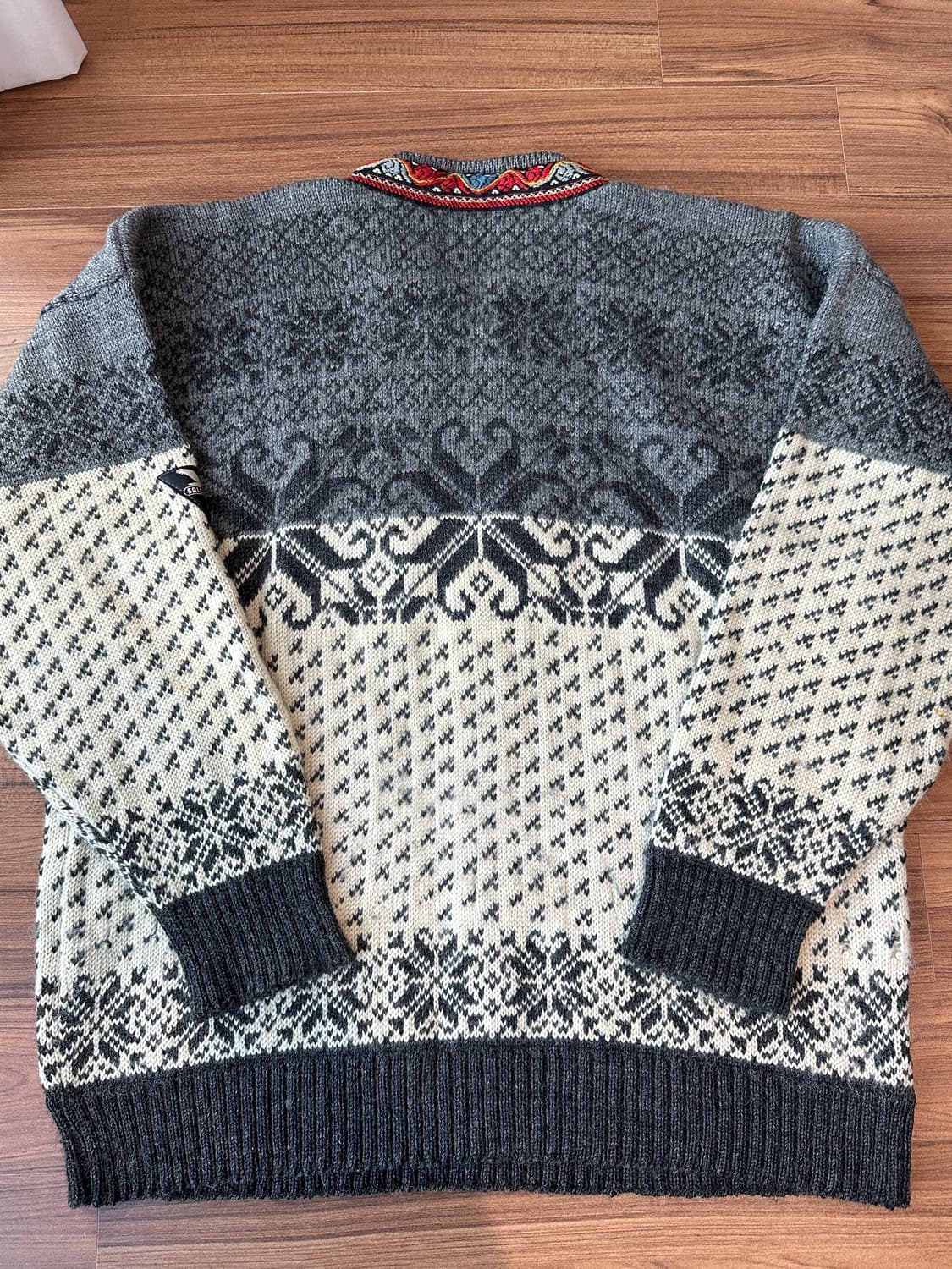 노르웨이산 빈티지 헤비울 노르딕 니트 스웨터 M 상품이미지9