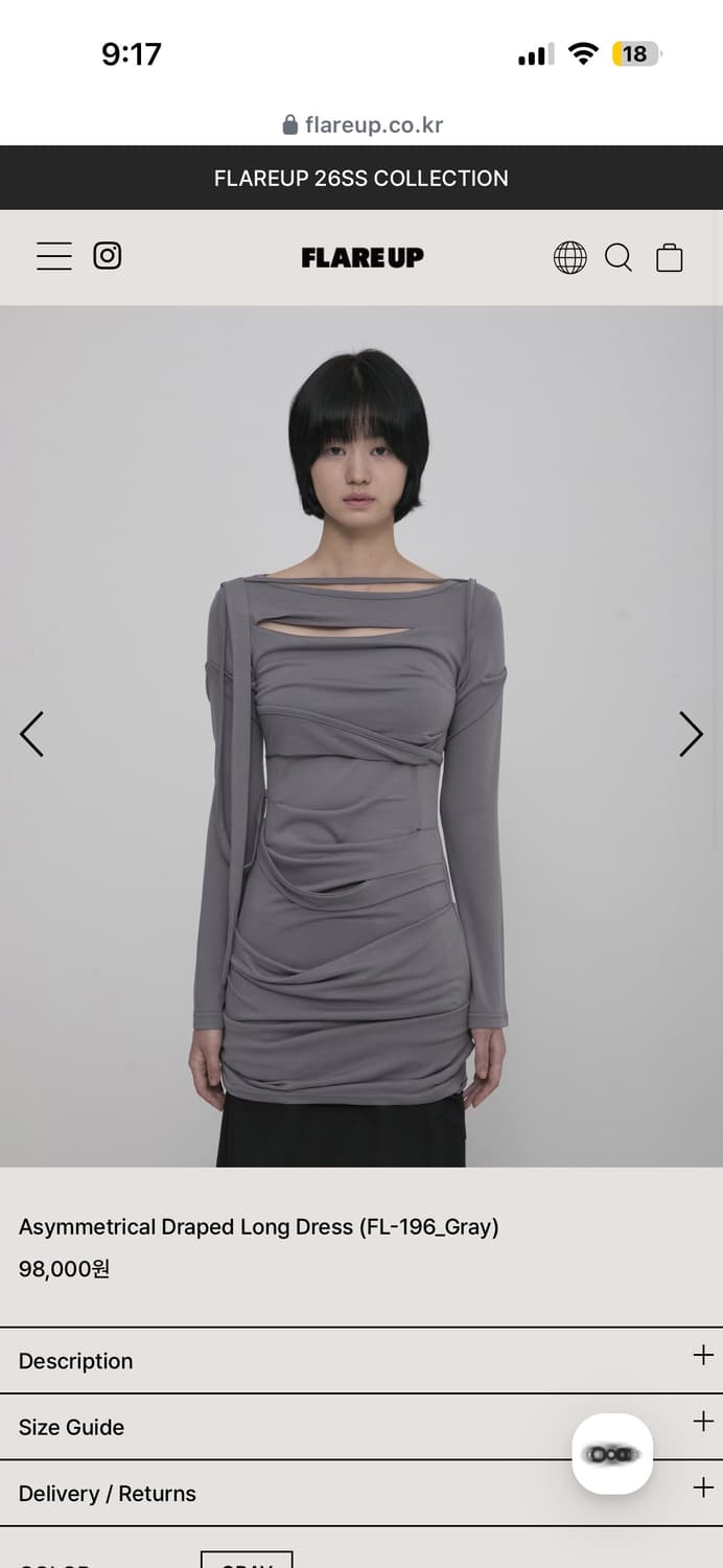 Flare up Asymmetrical Draped Long Dress 상품이미지1