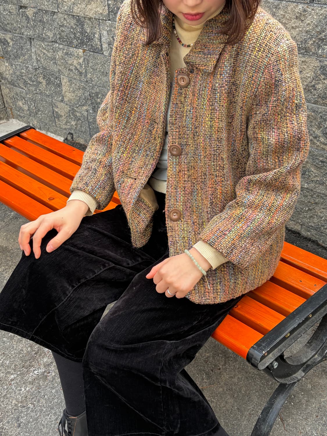 [울70%] 컬러믹스 빈티지 울 자켓 상품이미지9