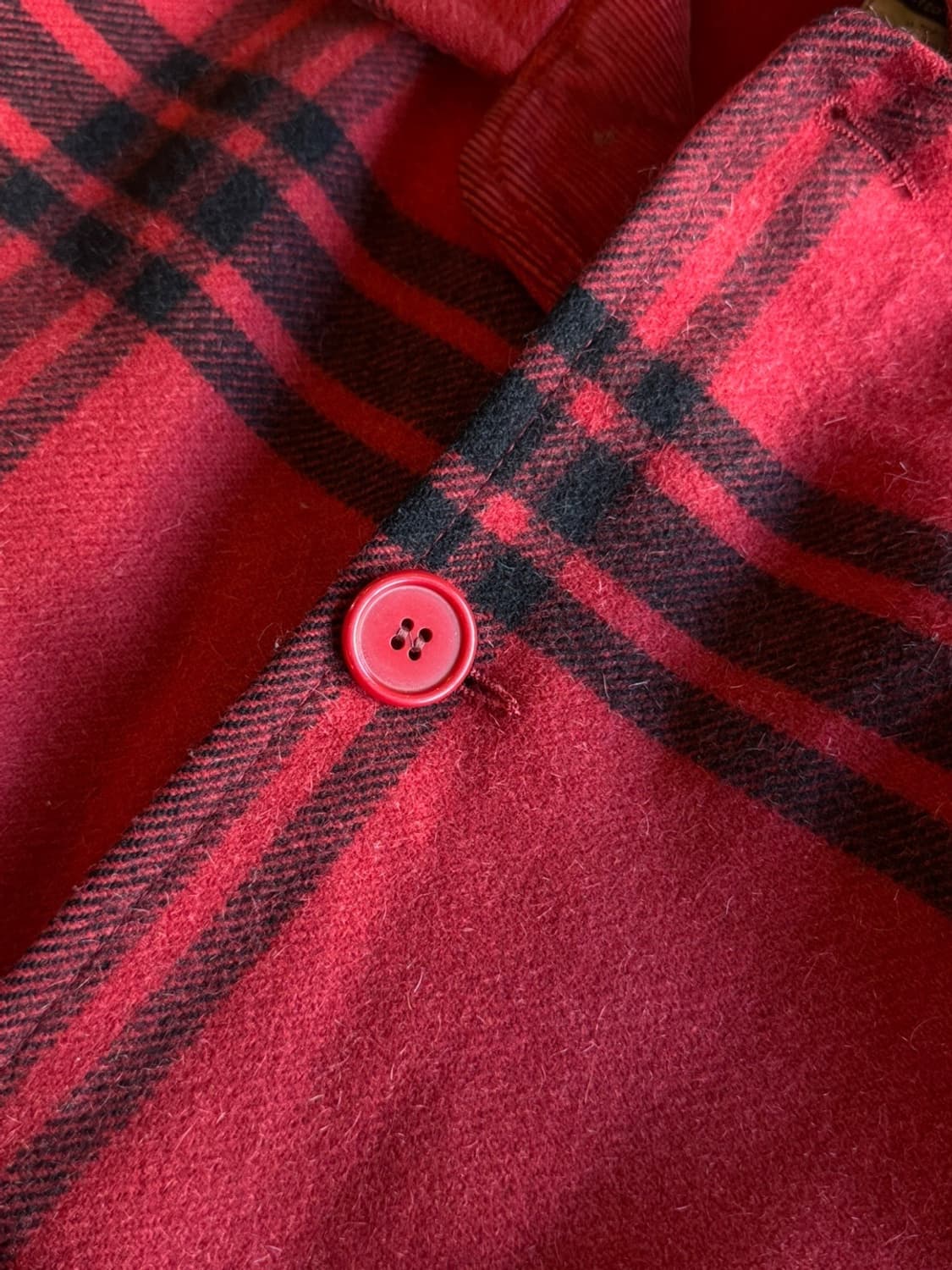 베네통 헤비멜톤울 버팔로 체크 자켓 105 상품이미지6