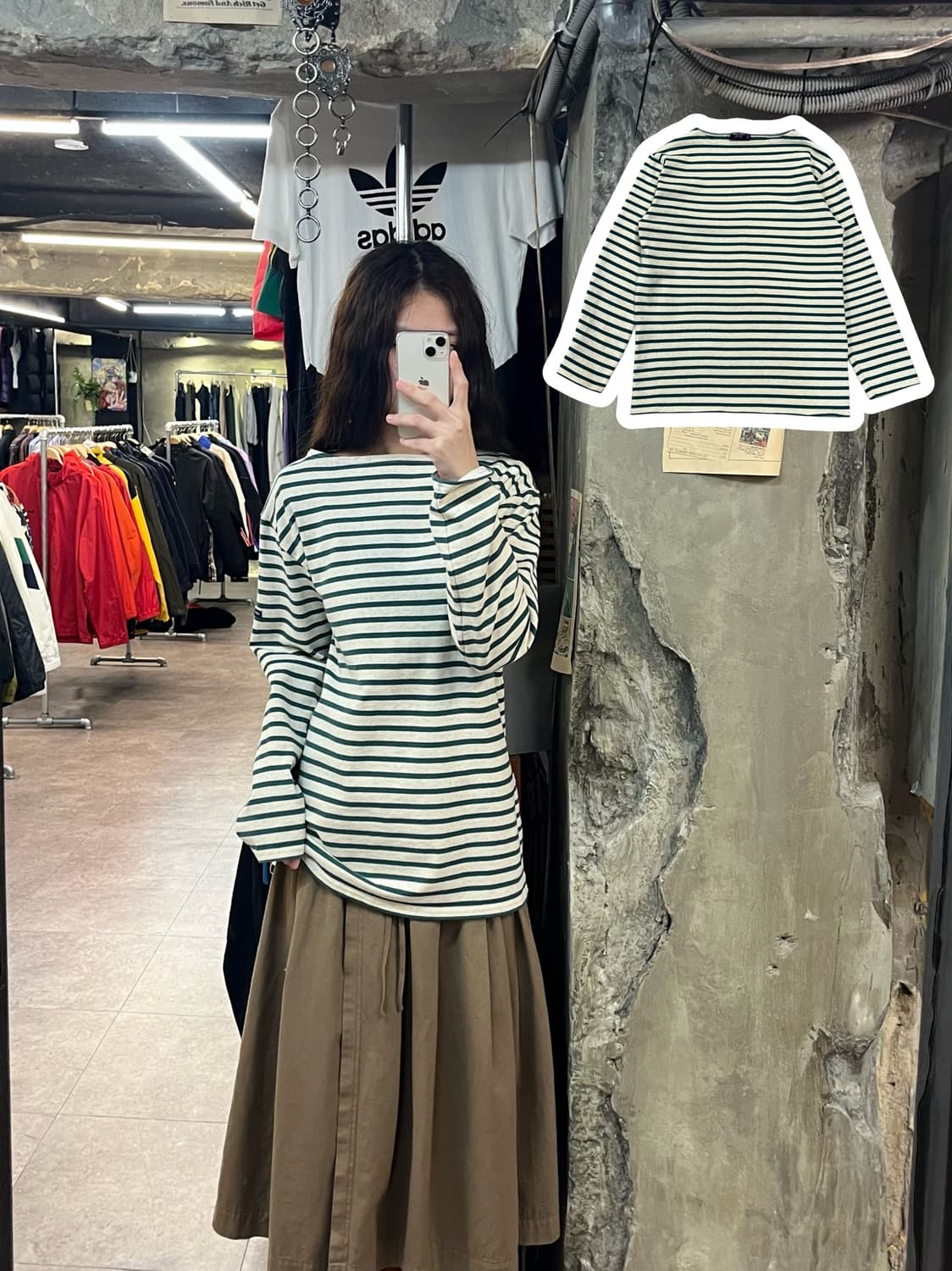 세인트제임스 스트라이프 긴팔티 그린  #csz2046 상품이미지1