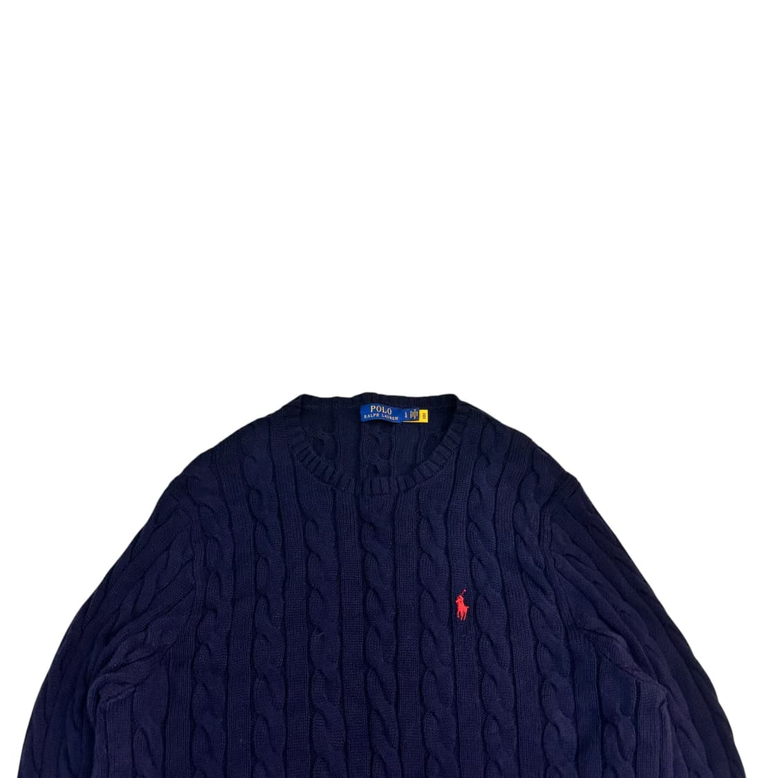 폴로 랄프로렌 QR 네이비 코튼 케이블 니트 상품이미지2