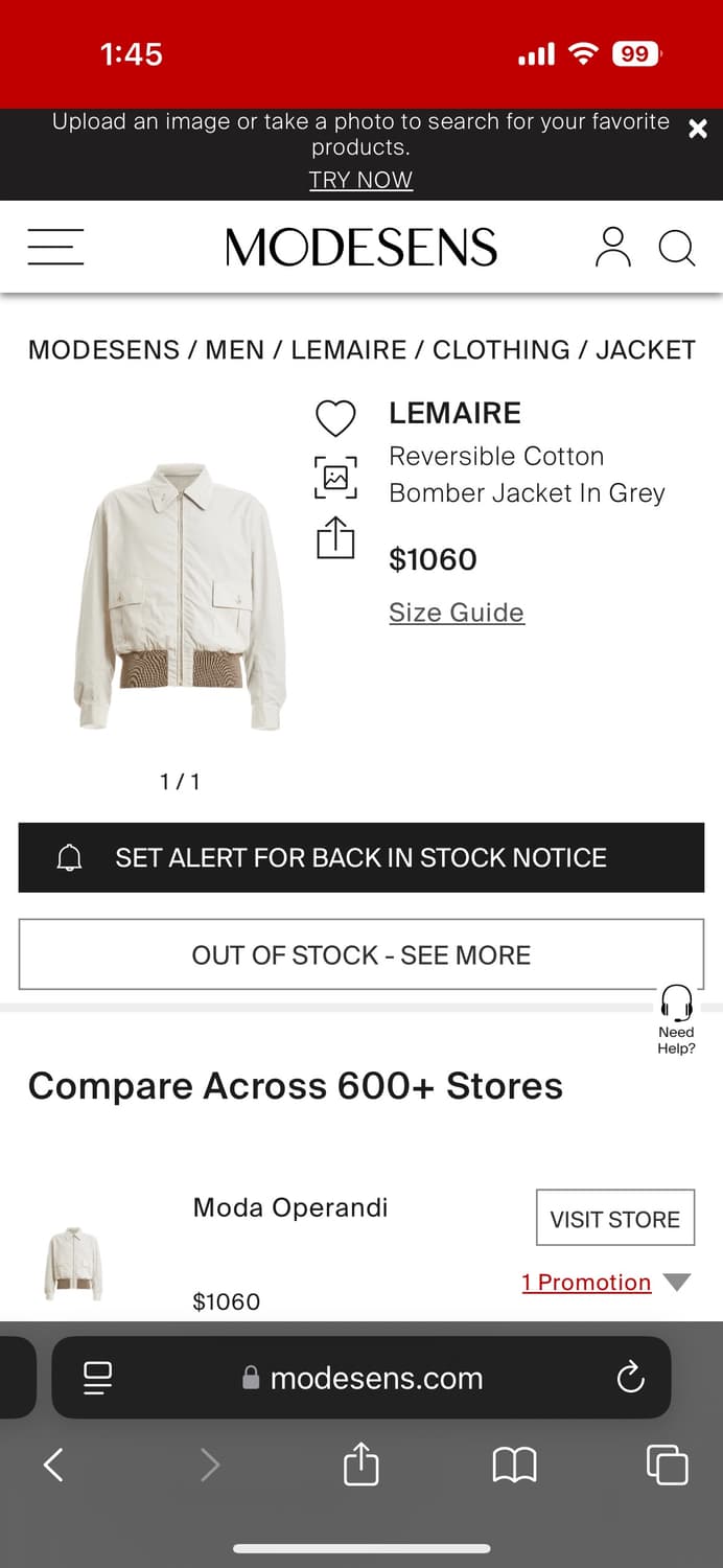 (52) 르메르 20SS 리버서블 코튼 아이보리 카라 블루종 봄버 자켓 상품이미지3