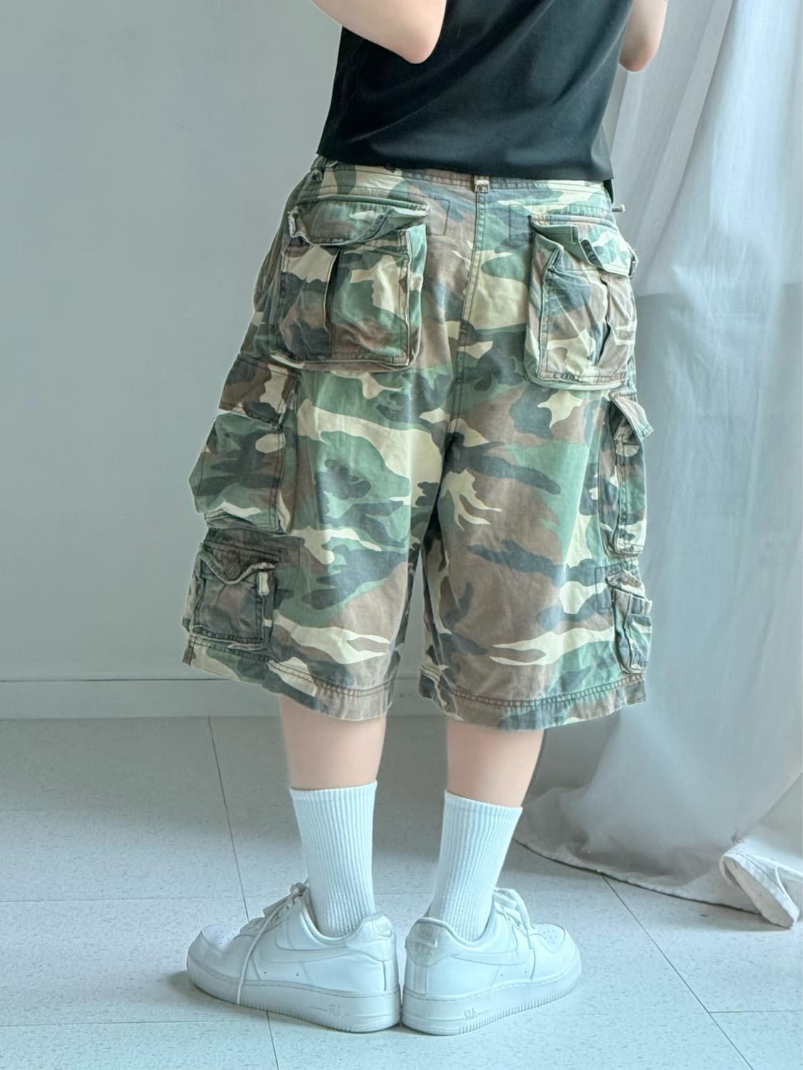 Soo 카모 카고 버뮤다 팬츠 상품이미지3