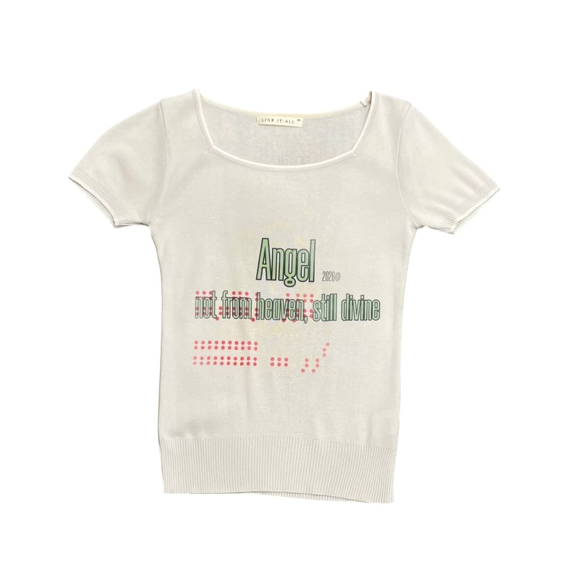Angel Ivory Short Sleeve Knit in 상품이미지2