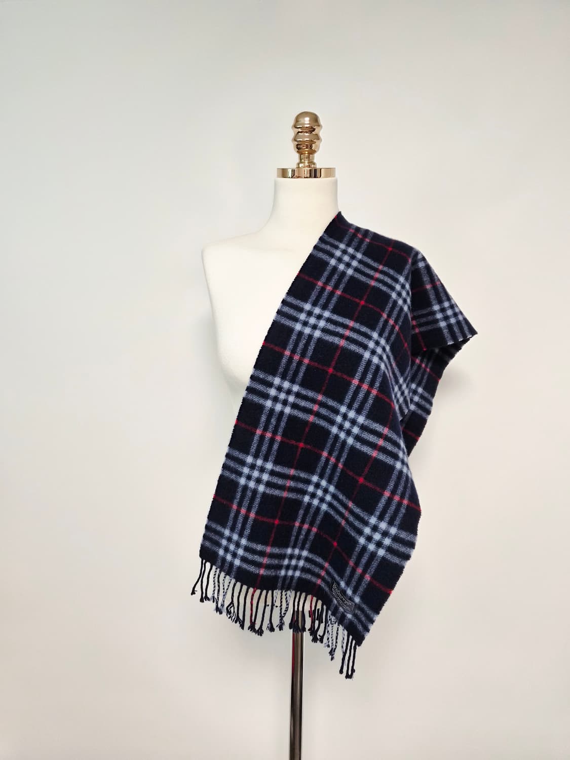 버버리 네이비 노바체크 램스울100 머플러 목도리 상품이미지5