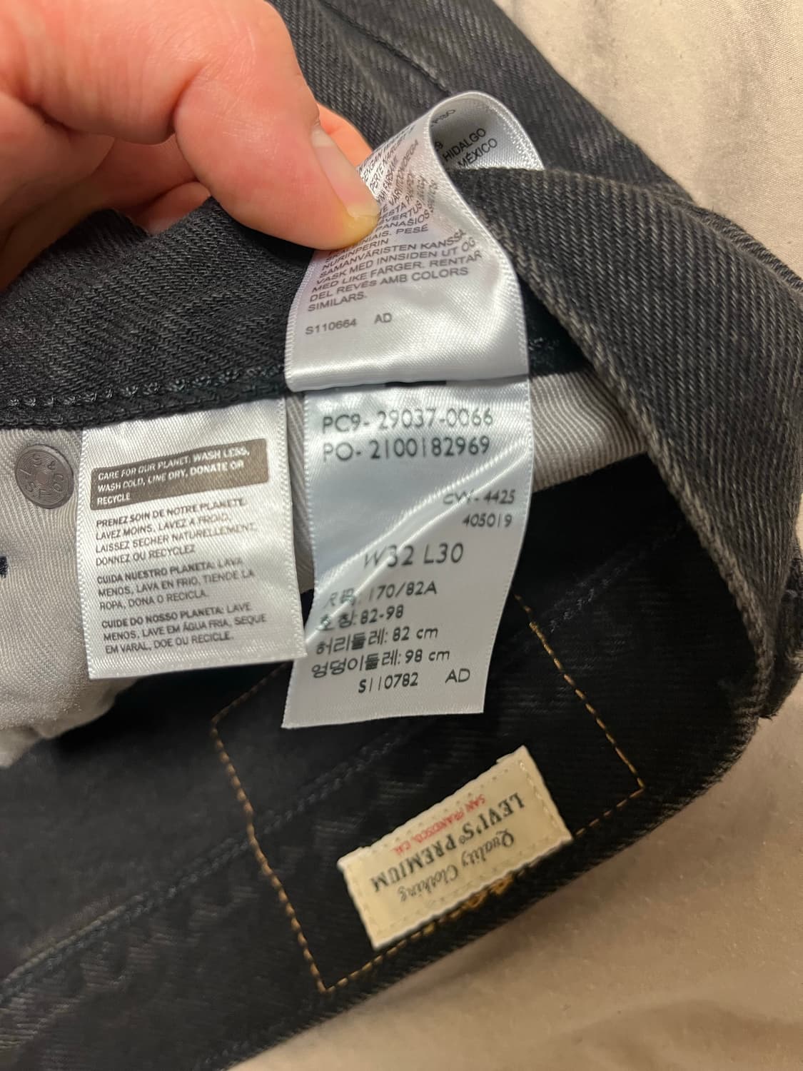 리바이스 568 프리미엄(검정) 32x30 상품이미지3