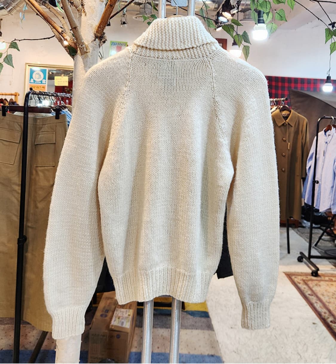 As rabbit 핸드메이드 아이보리 울 카라 집업 스웨터 상품이미지5