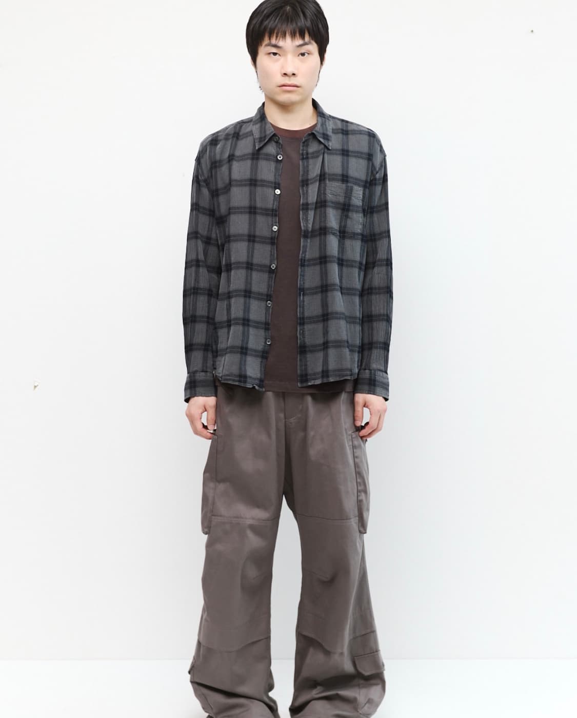 해칭룸 클래식 셔츠 체크 차콜 (M) 새상품 상품이미지2