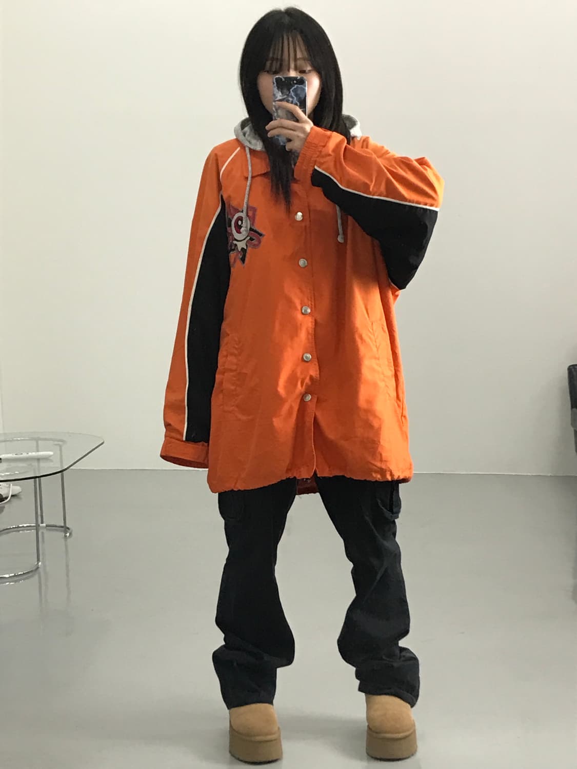 빈티지 오렌지 프린팅 자켓 상품이미지1