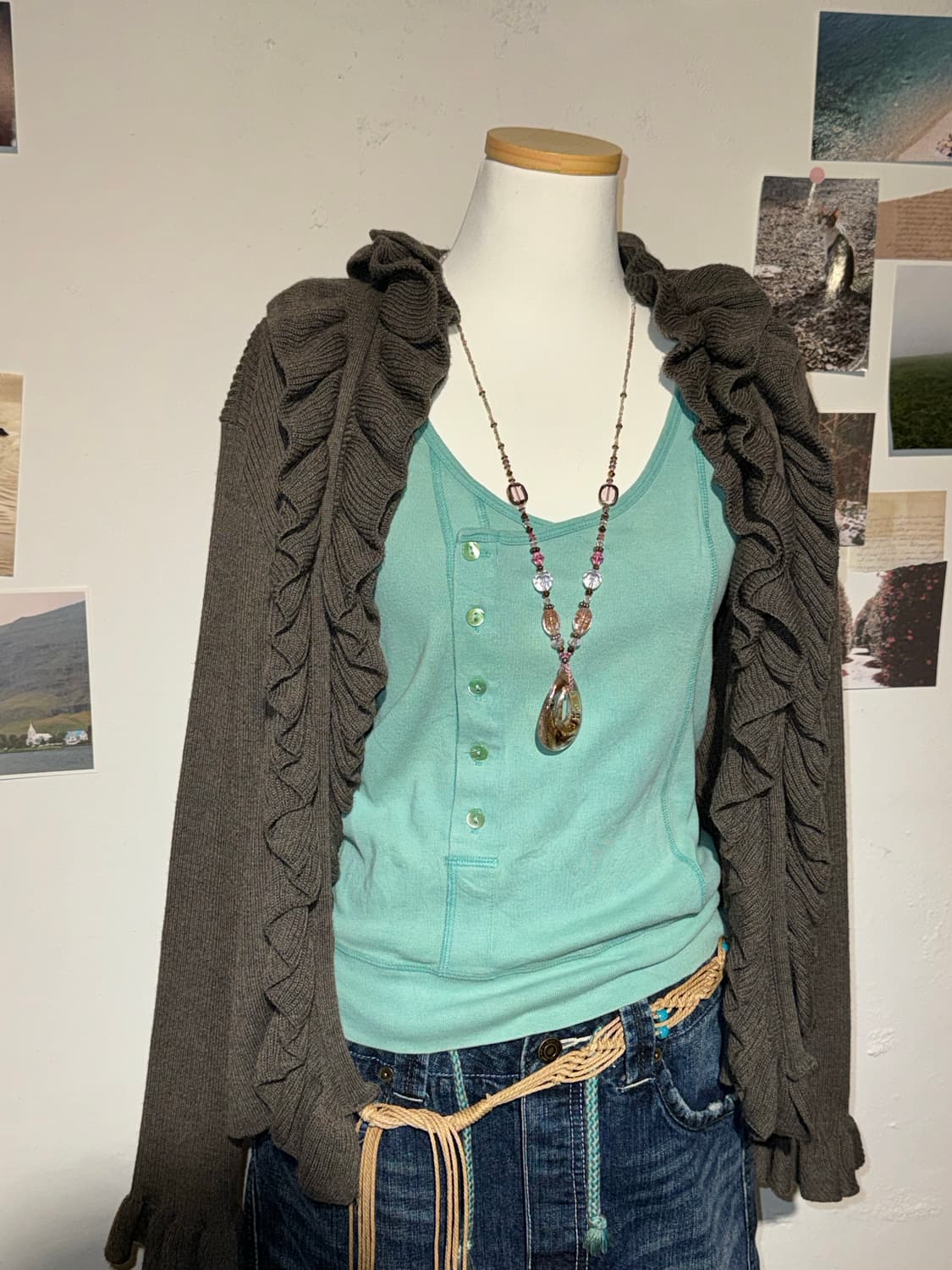 골지 프릴 가디건 상품이미지2