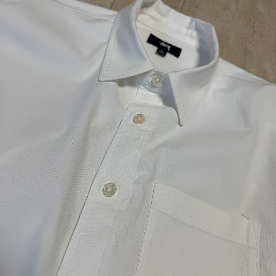 [L] 스투시 옥스포드 셔츠 화이트 상품이미지4