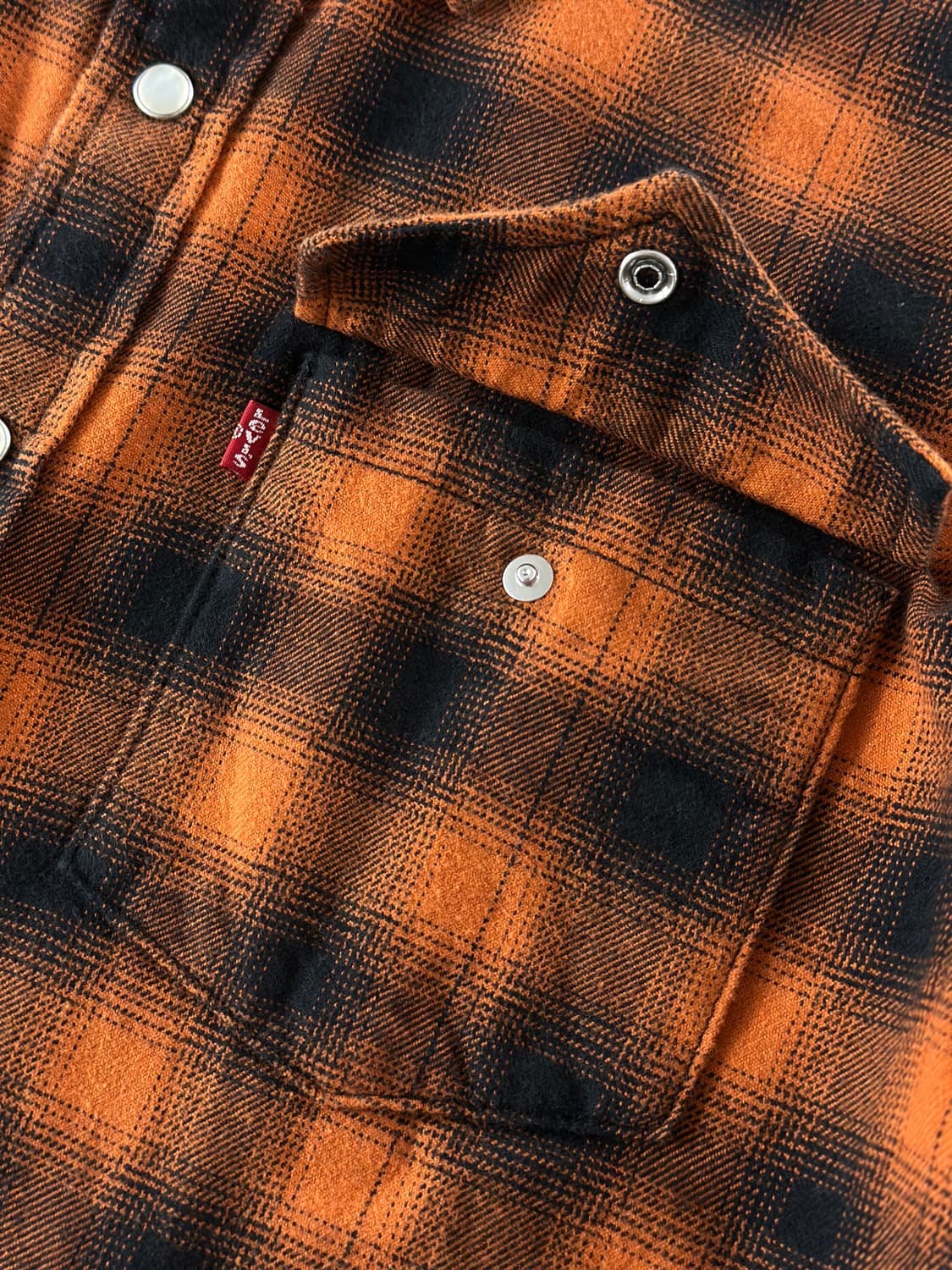 리바이스 스케이트보딩 컬렉션 오렌지 체크 플란넬 셔츠 상품이미지6