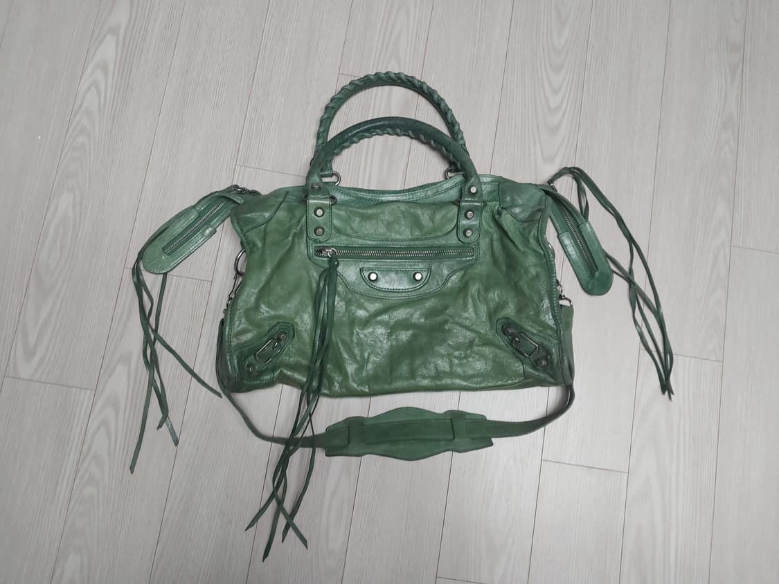 Jolie Femme 빈티지 레더 그린 투웨이백 상품이미지2