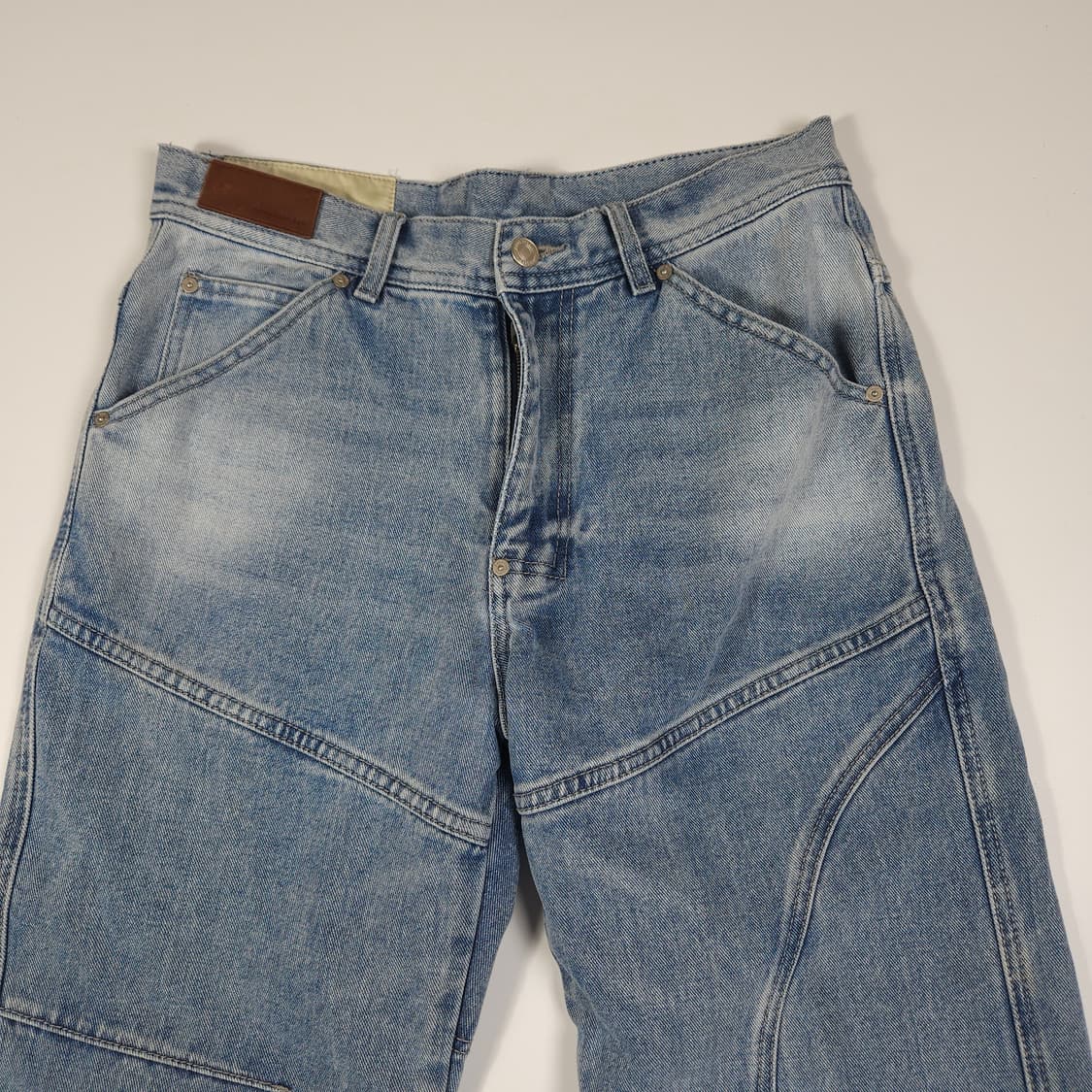 앤더슨벨 워시드 지퍼 와이드 데님 팬츠 상품이미지2