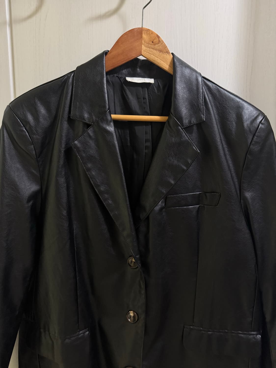 Isalis 레더 블레이저 블랙 상품이미지2