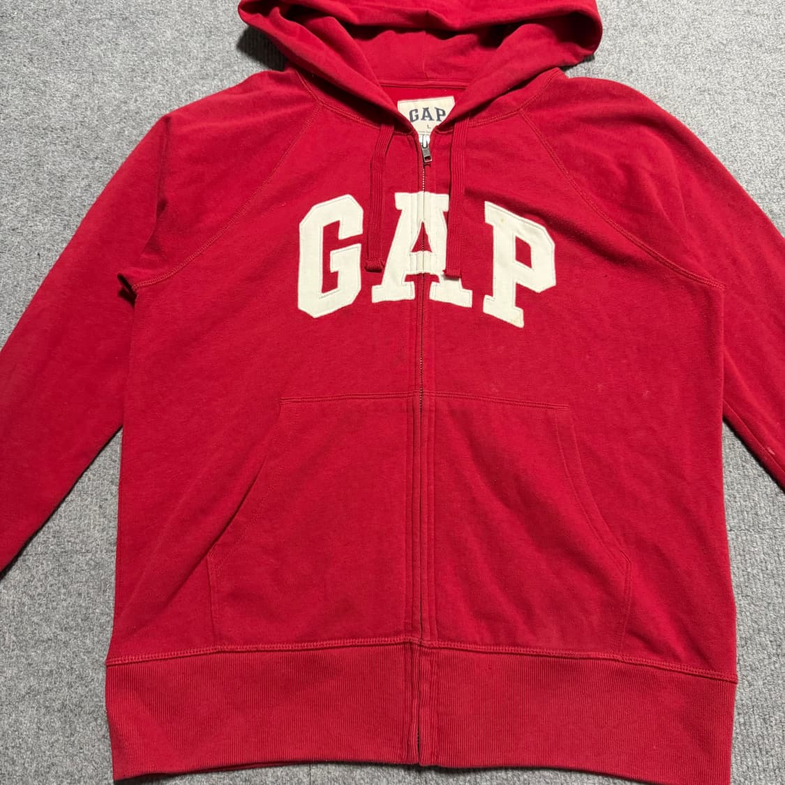 갭 레드 후드집업 L 상품이미지2