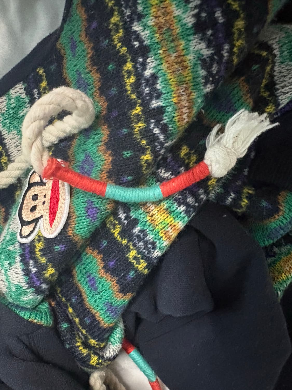 폴프랭크 패턴 니트 후드티 상품이미지4