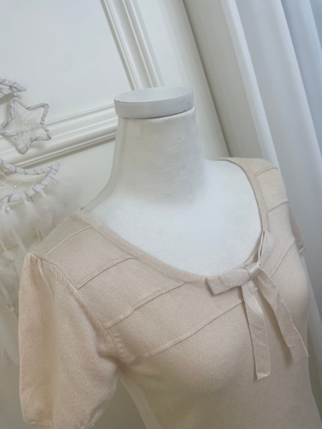 DEAR PRINCESS beige bow point puff knit 상품이미지7