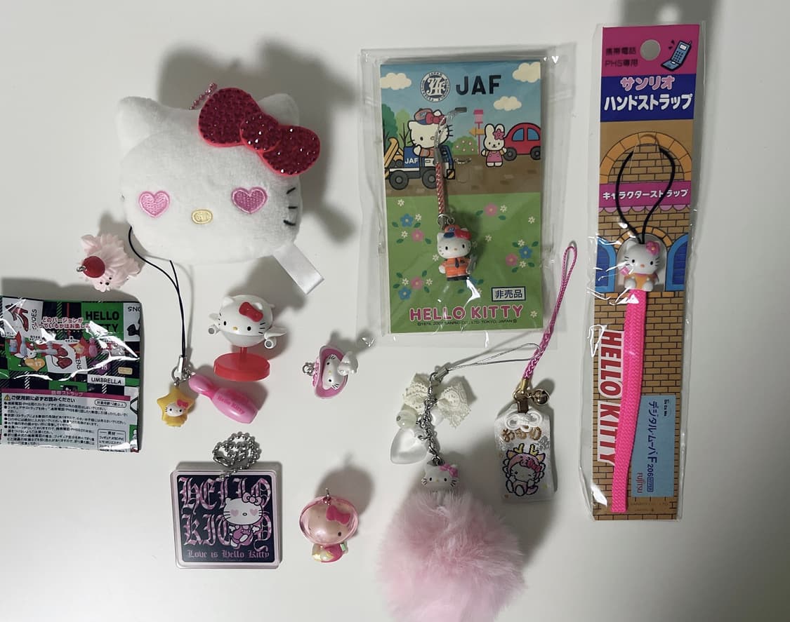 일괄 카오하나 키티 스트랩 비행기 키티 우주복 볼링 챠미 키티 부적 상품이미지1