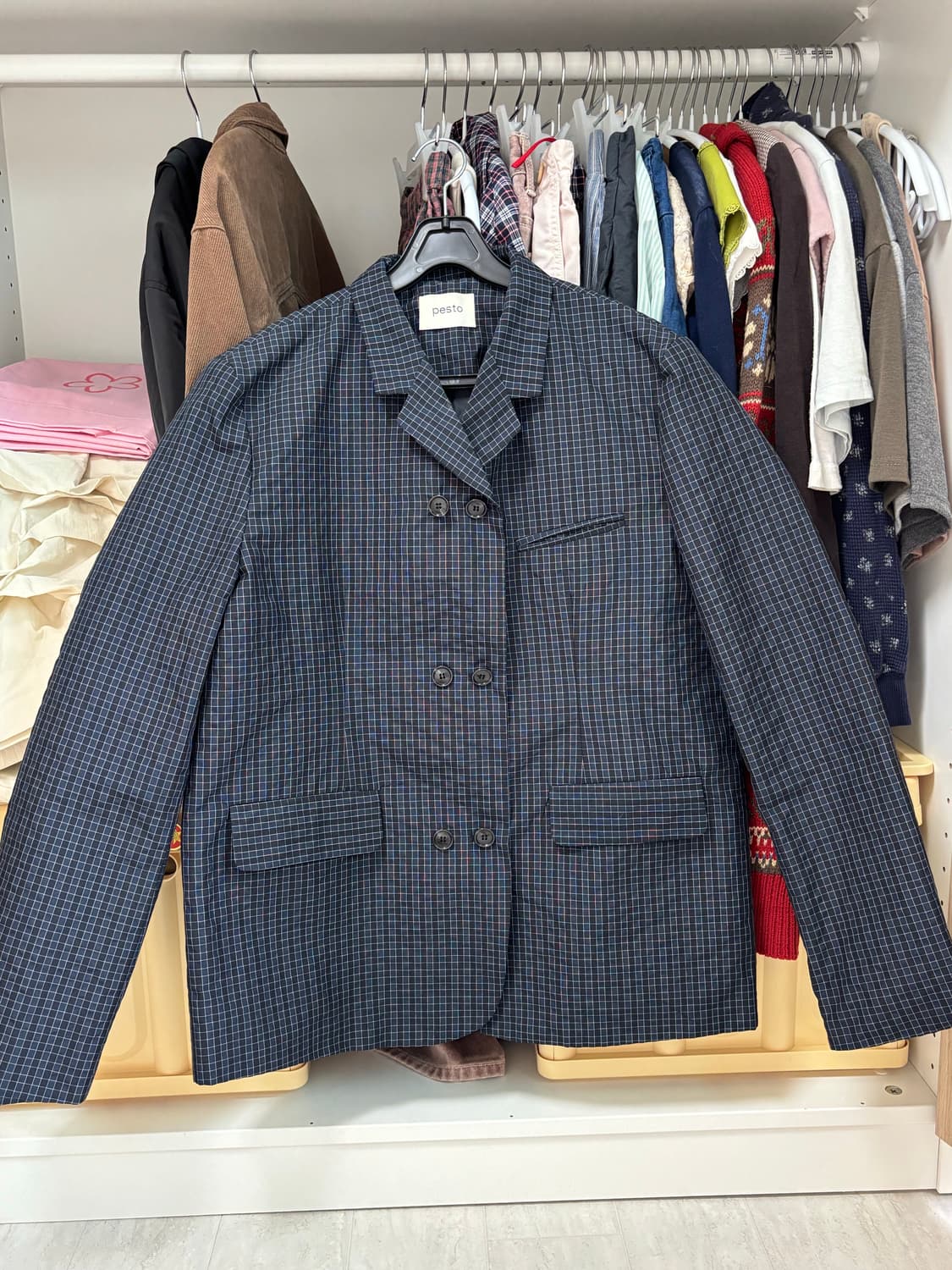 페스토 CHECK DOUBLE JACKET DARK LAKE 상품이미지1