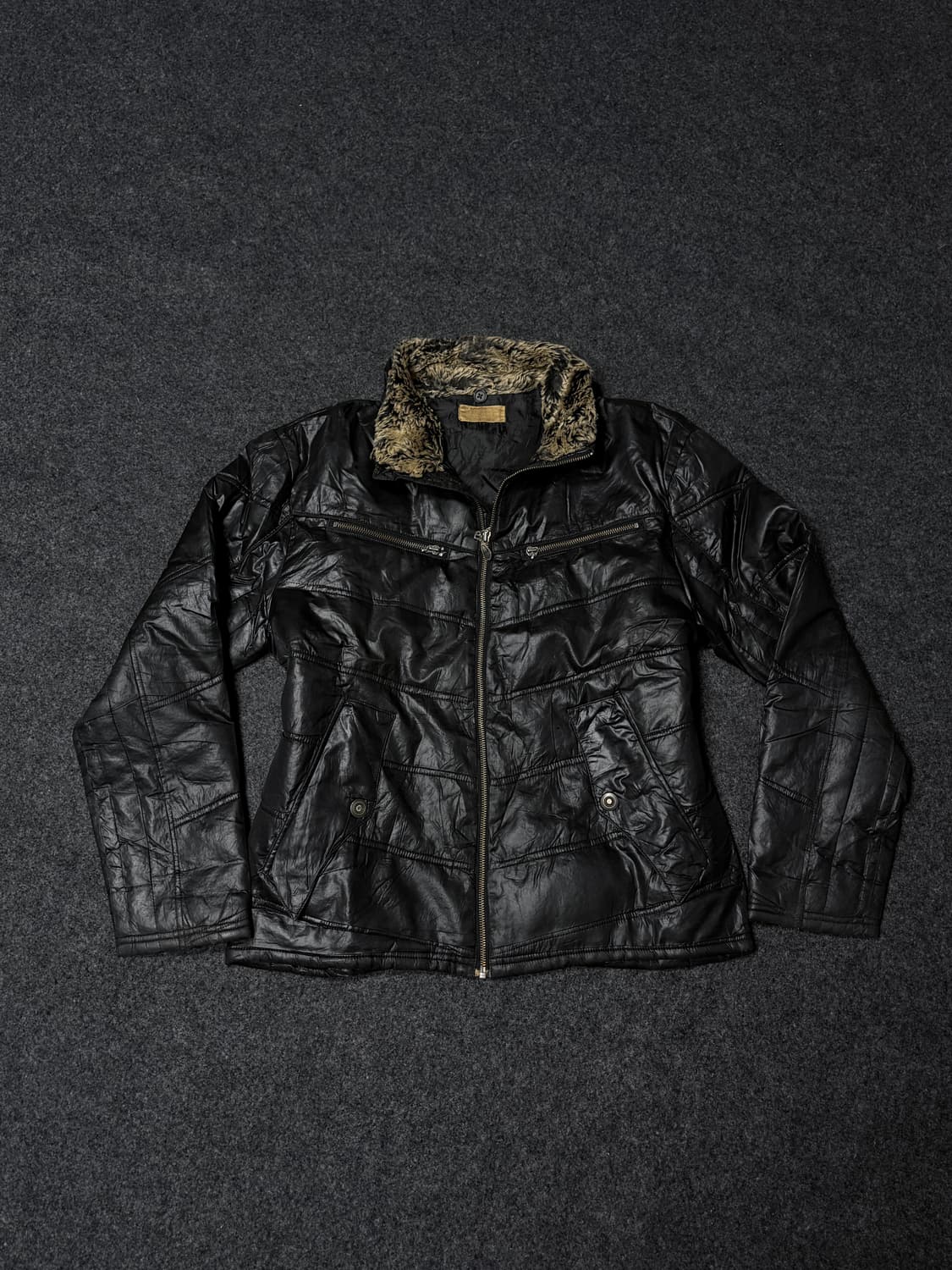 Vintage 00's Y2K-Punk V-kei Fur jacket 상품이미지1