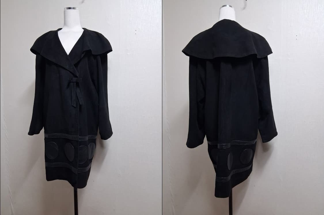 TENOROC 양가죽가죽코트 케이프큰카라 양가죽스웨이드 코트 77 42  상품이미지3