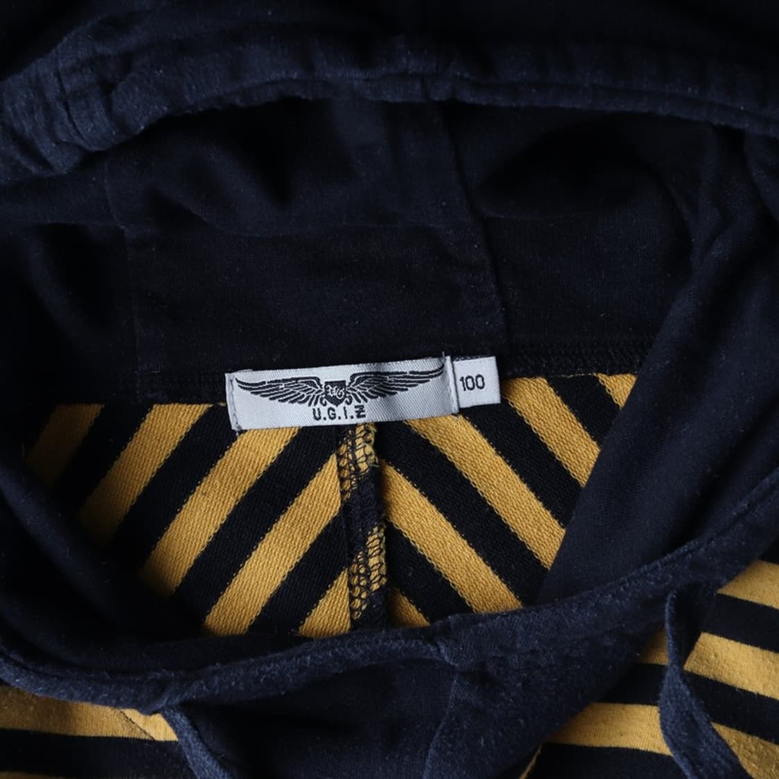 UGIZ 머스타드 스트라이프 빈티지 후드티 L 상품이미지5