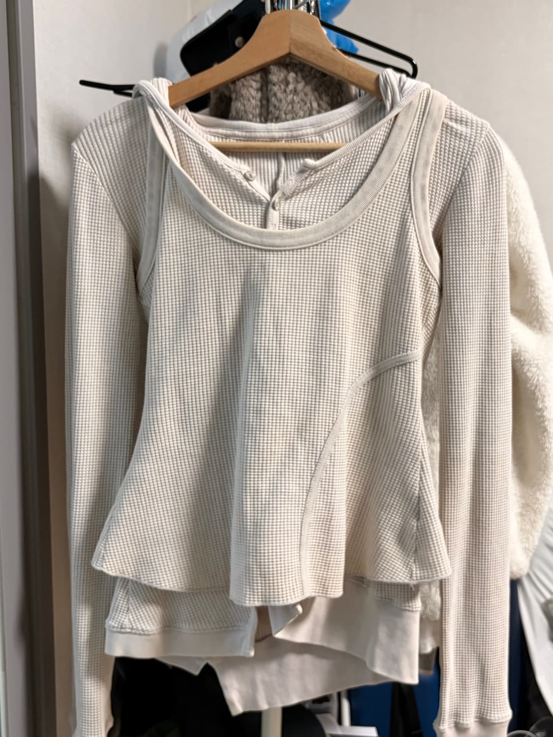 미스치프 와플 후드 세트 베이지 s 상품이미지3