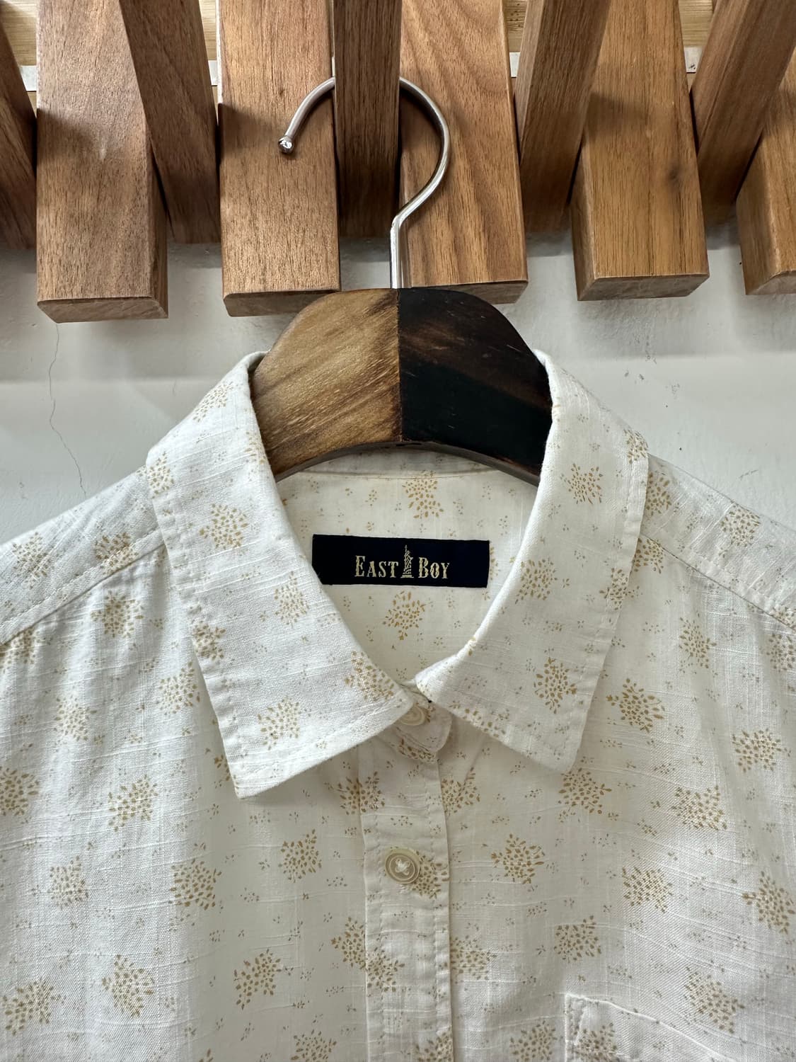 일본빈티지 East Boy 이스트보이 플라워 패턴 포켓 반팔 블라우스 상품이미지4