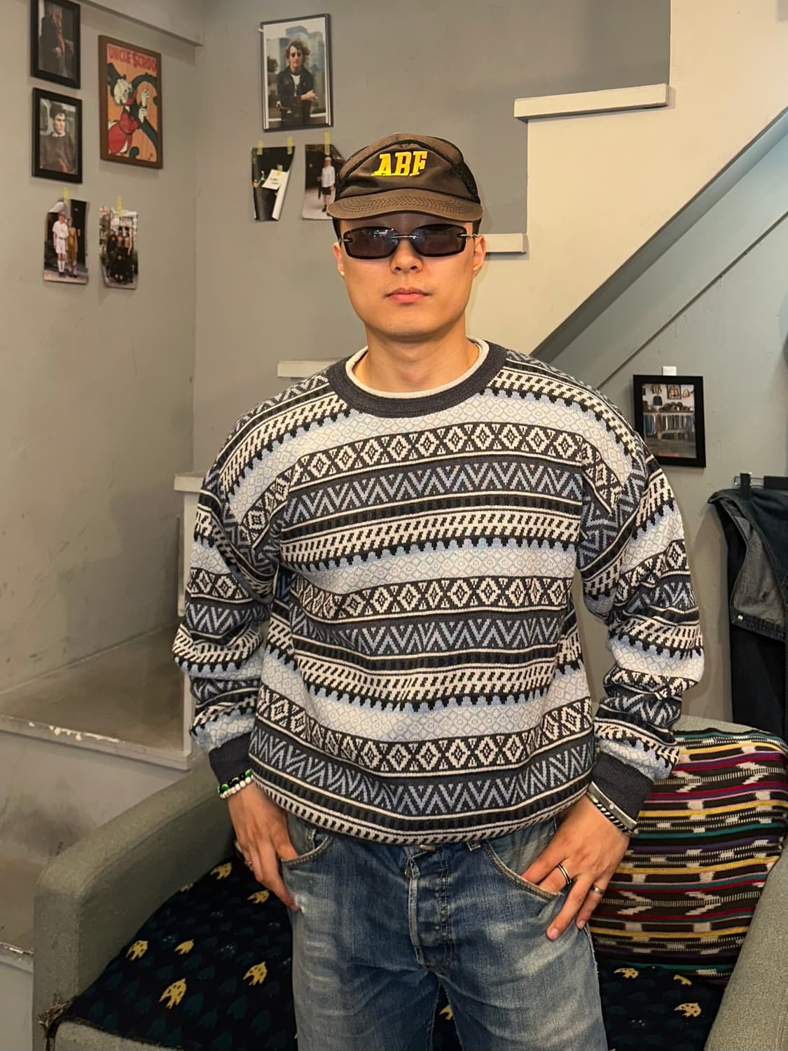 90’s Gianni Valentino ethnic wool knit 상품이미지1
