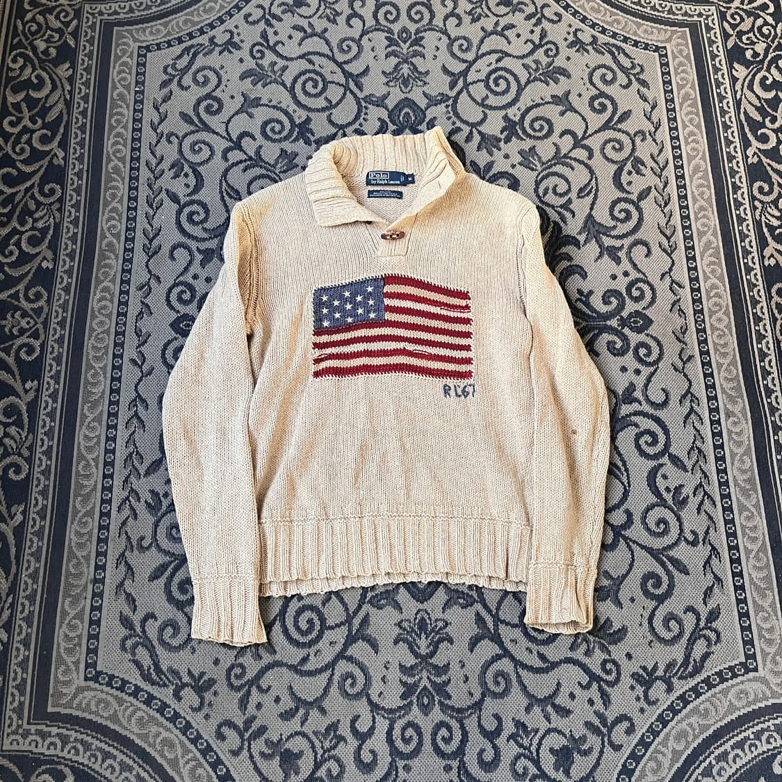 M 폴로 성조기 반버튼 니트/W2640 상품이미지1
