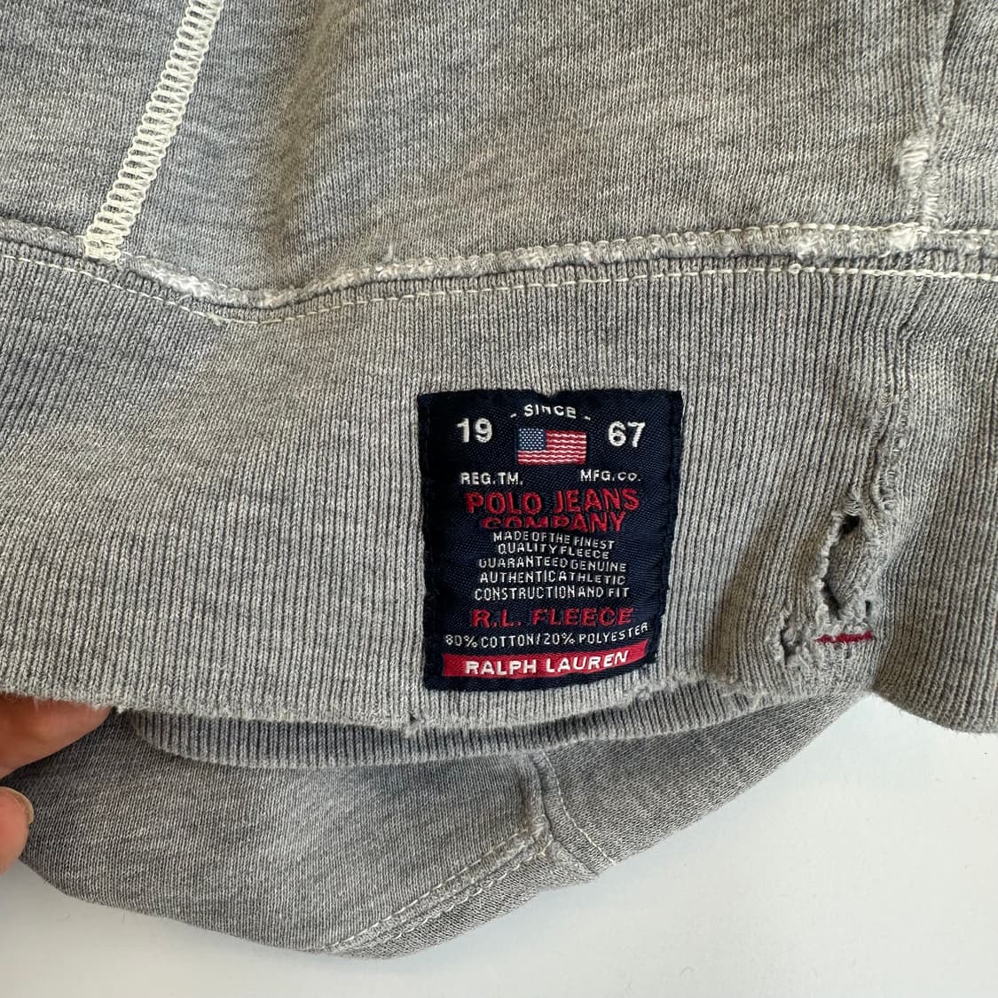 폴로00‘s polo jeans 자수 빈티지 오버후드 상품이미지7