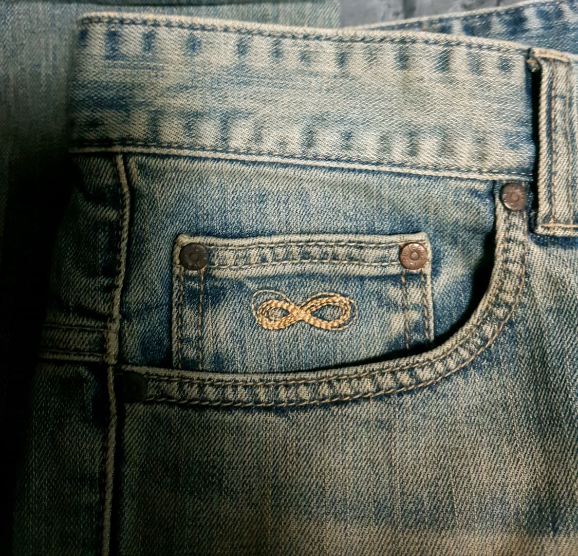 플랙진 롱 슬랜더 빈티지 워싱 513 USA 원사 데님팬츠 (M) 상품이미지3