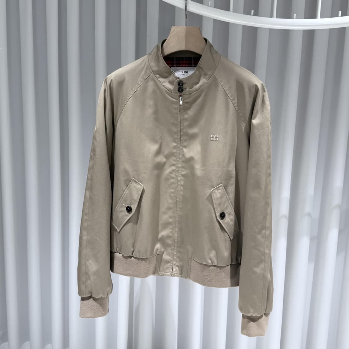54 /  셀린느 트리옹프 블루종 재킷 인 코튼 개버딘 베이지 상품이미지3