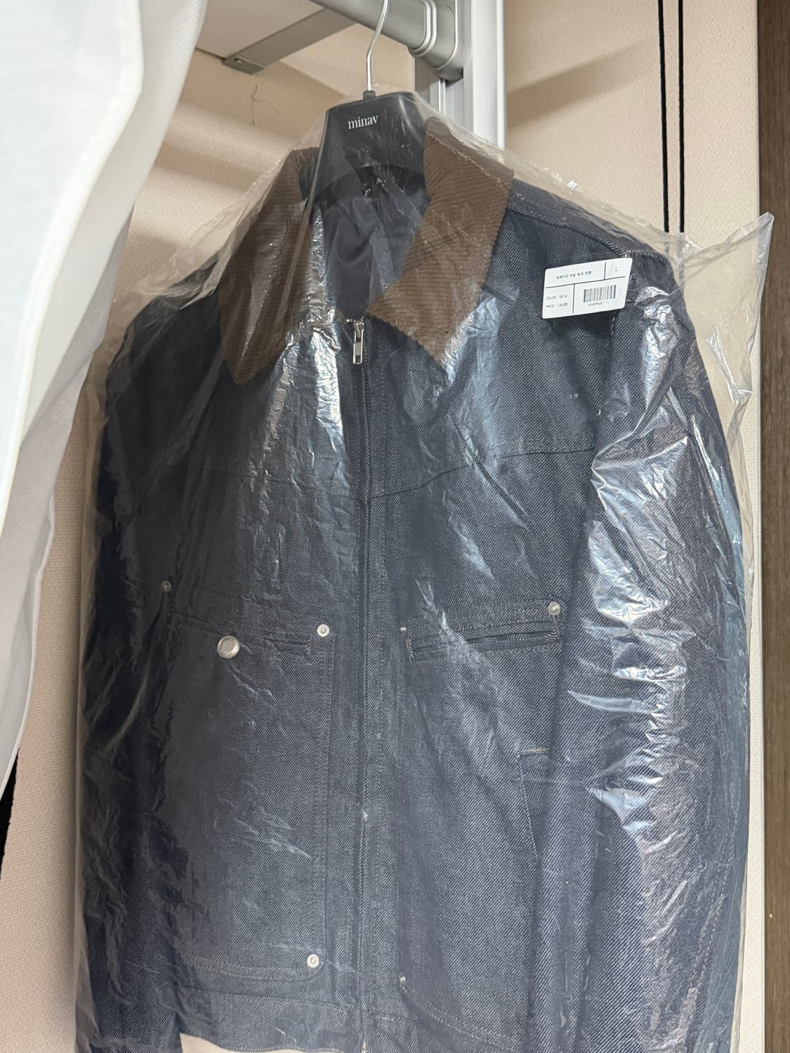 미나브 논페이드 데님 워크 자켓 [인디고] L 상품이미지2