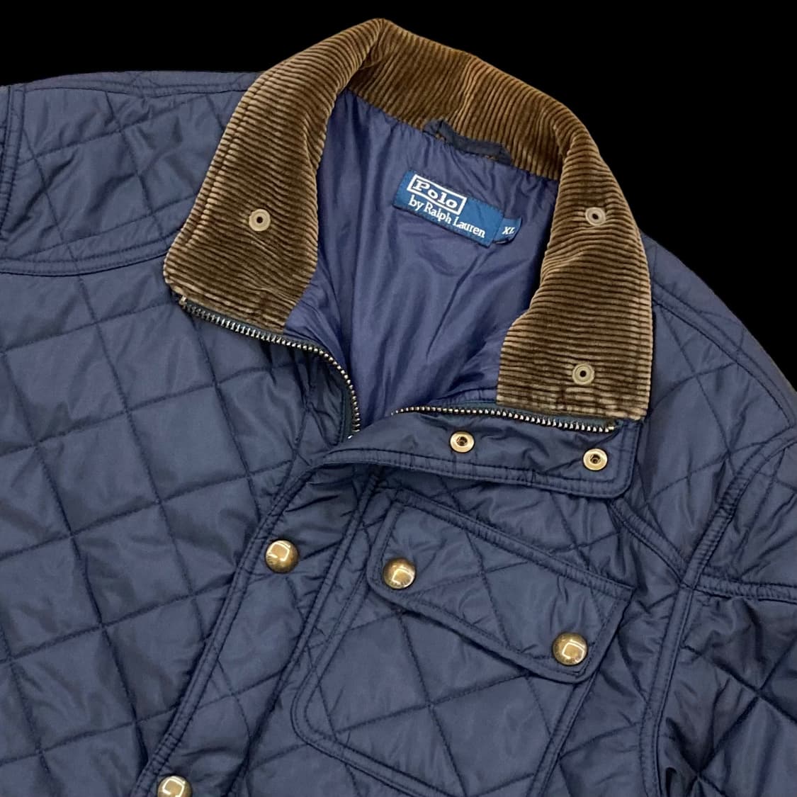 폴로랄프로렌 빈티지 코듀로이 카라 네이비 퀼팅자켓 상품이미지3