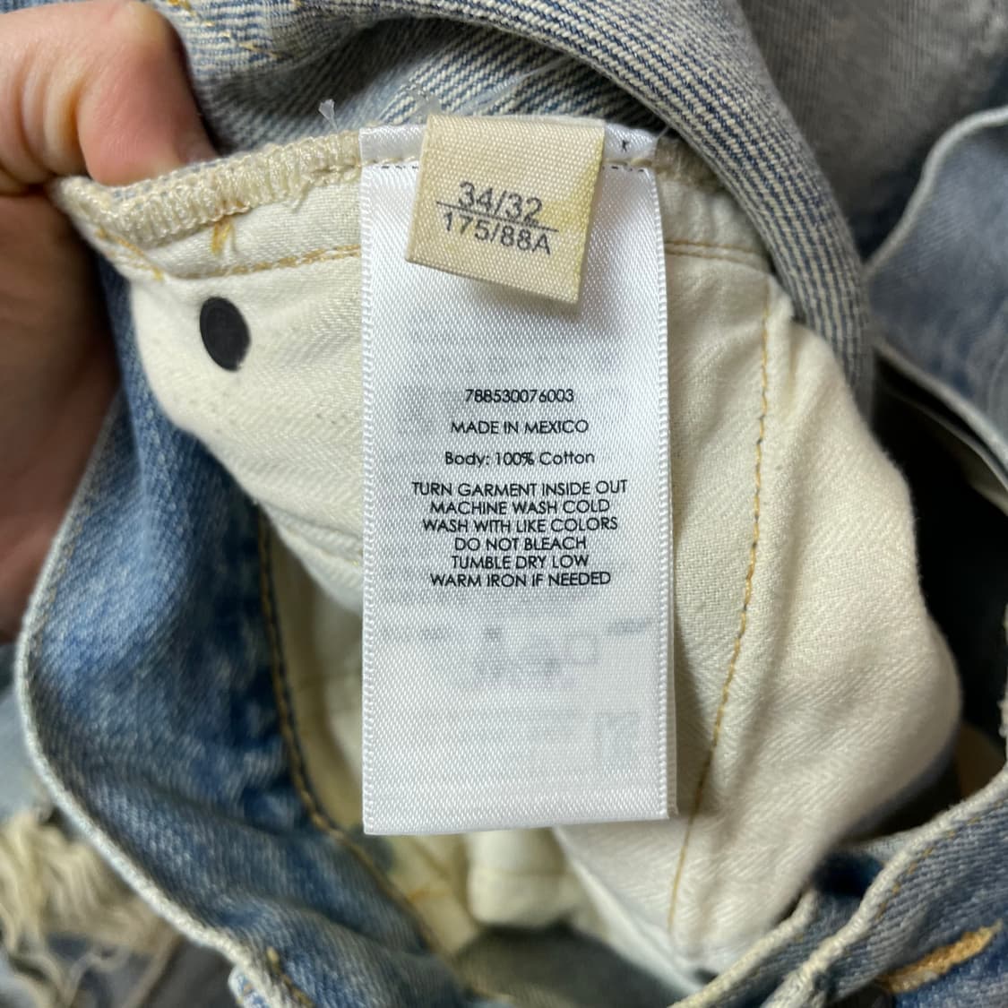 (34) 데님 앤 서플라이 폴로 랄프로렌 데미지 워싱 연청 데님 팬츠 상품이미지7