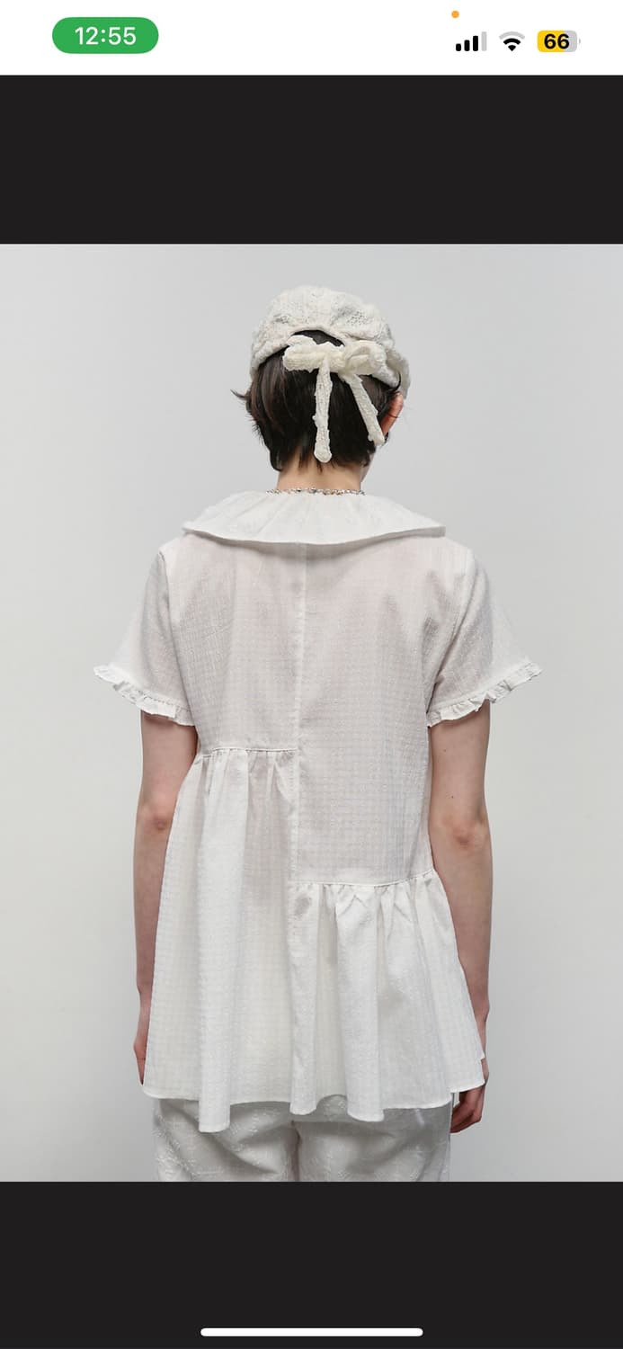 (모카 착용) textured collar top 블라우스 상품이미지4