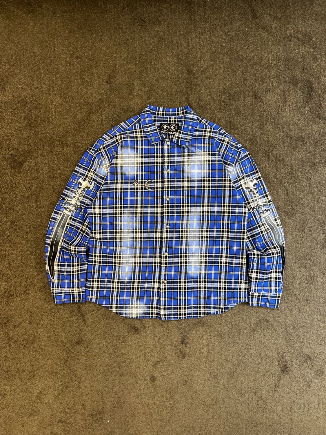 Thug Club 체크 그래픽 셔츠 상품이미지1