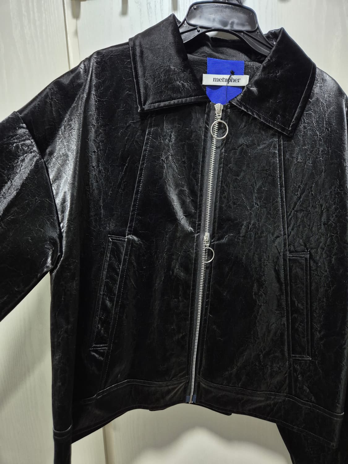 (타임세일)(새상품)metapher 크랙레더 재킷 아이보리 상품이미지6