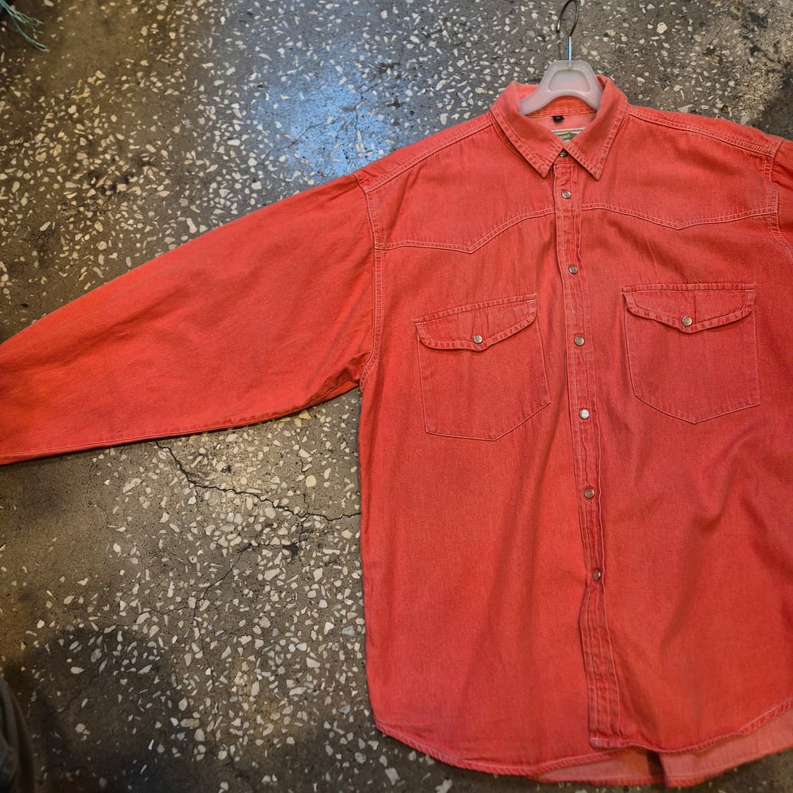 L~XL 피그먼트워싱 웨스턴 데님셔츠  상품이미지7