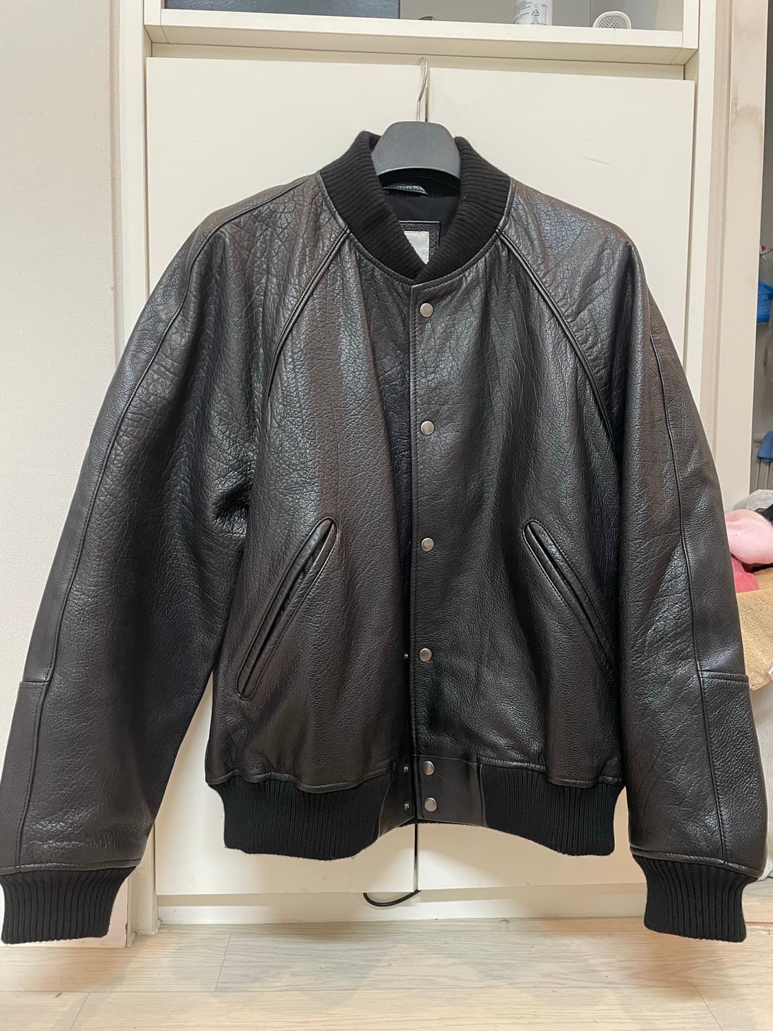 자라 레더 봄버 자켓 블랙 L 상품이미지4