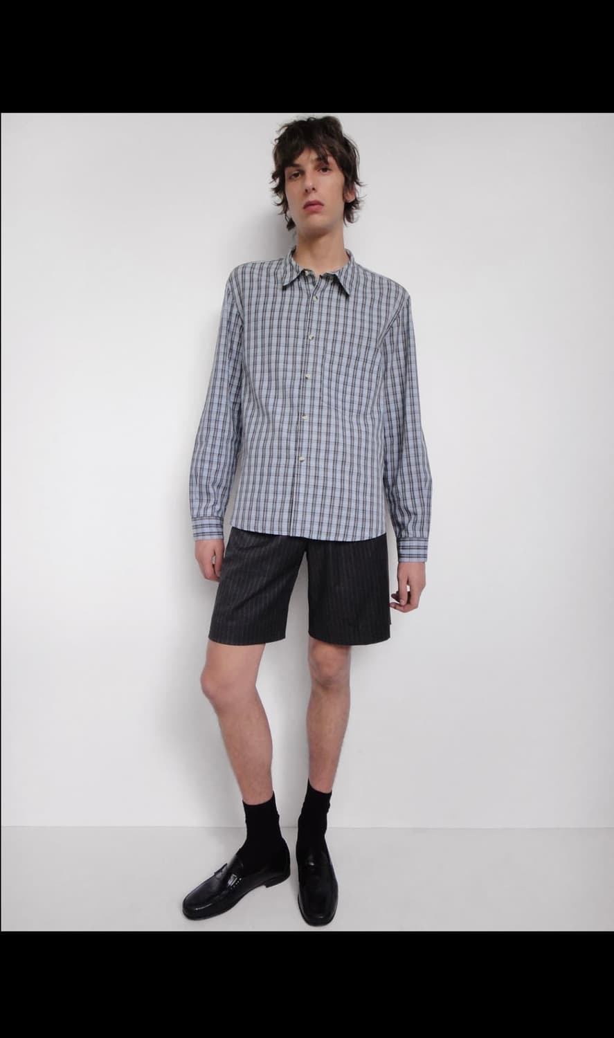 기마구아스 메일 셔츠 블루 그레이 상품이미지2